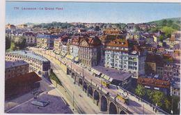 SUISSE,SWITZERLAND,SWISS,HELVETIA,SCHWEIZ ,SVIZZERA ,VAUD,LAUSANNE,LOSANNA,VUE ANCIENNE AERIENNE,USINE MANERA,PONT,TRAM - Lausanne