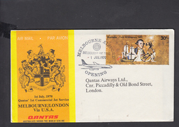 AUSTRALIA 1970 - Volo Melbourne-London - Qantas - Lettres & Documents