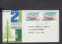 AUSTRALIA 1968 - Volo Sydney - Norfolk Is. - Qantas - Cartas & Documentos