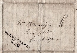 C1818 Letter To "Peter Leigh, Cambridge" From His Mother At "The Park" (Lyme Park?). Fair 'HOLMES CHAPEL/194' Pmk.  0492 - Autogramme & Autographen