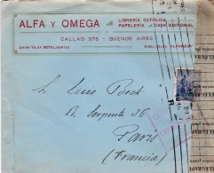 ARGENTINE  :  Lettre De 1916 Pour La France Avec Bande Censure - Lettres & Documents