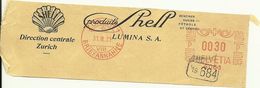Helvetia Nice Cut Meter Shell Direction Ventrale Zurich, Benzine, Huiles, Petrole, Zurich 31/3/1931 - Frankiermaschinen (FraMA)