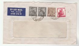 1960s Air Mail  INDIA Stamps COVER With UNICORN Pic On The Back,  Airmail Label - Covers & Documents