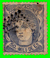 ESPAÑA SELLO DE EFIGIE ALEGORICA    GOBIERNO PROVICIONAL AÑO  1870 -  50.m. - Used Stamps