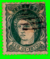 ESPAÑA SELLO DE  CUBA ANTILLAS  AÑO  1870 - 10 Cs. - Used Stamps