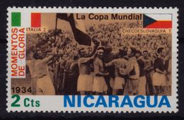 ITALY Vs. Czechoslovakia Player - 1934 FIFA World Cup ITALY - Football Soccer - Nicaragua 1974 - MNH - 1934 – Italien