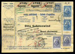 HUNGARY 1928  Nice Parcel Card To Switzerland - Oblitérés