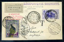 ITALY 1932 Mussolini, Photo Vintage Picture Postcard, Via Airmail To Budapest. Decorative Piece! - Poste Aérienne