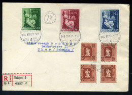 HUNGARY  1946 Rare Franking Registered Cover To Switzerland - Briefe U. Dokumente