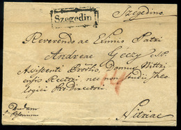 HUNGARY  SZEGED 1818 Decortive Folded  Letter To Nyitra - Gebruikt