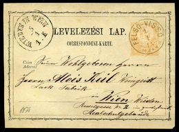 Hungary  Romania FELSŐVISSÓ 1874 Stationery Card Nice Pmk - Postwaardestukken