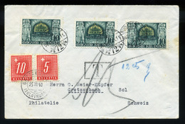 HUNGARY 1940. Nice Cover To Switzerland With Postage Due Stamps - Oblitérés