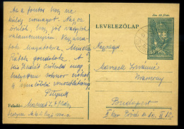 SZOLYVA 1944. Díjjegyes Levlap Kétnyelvű Bélyegzéssel Budapestre  /  Carpatho Ukraine Stationery P.card Bilingual Pmk - Oblitérés