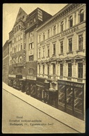 BUDAPEST 1920. Cca. V. Erzsébet Királyné Szálloda és Kávéház, Hungary Elisabeth Hotel , Stores Vint. Ppc - Hongrie