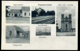 VESZPRÉMVARSÁNY 1910. Cca. Régi Képeslap, Gyógyszertár, állomás, Vendéglő  / Hungary VESZPRÉMVARSÁNY  Ppc - Hongrie