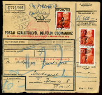 BÉKÉSCSABA 1946. Inflációs Csomagszállító Budapestre Küldve /  BÉKÉSCSABA 1946 Inflation Parcel Postcard To Budape - Used Stamps