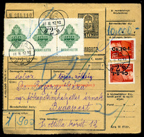 TATA 1946. Inflációs Csomagszállító Budapestre Küldve /  TATA 1946 Inflation Parcel Postcard To Budapest - Used Stamps