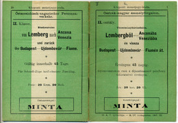 Austro-Hungarian Various Ticket Patter Book 1905 - Spoorweg