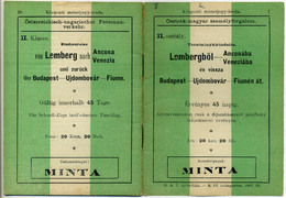 Austro-Hungarian Various Ticket Patter Book 1905 - Railway