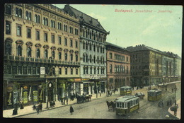 Hungary  BUDAPEST 1910 József Blvd. Trams, Stores, Vintage Postcard - Hongrie