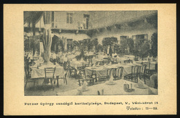 BUDAPEST 1910. Cca. Putzer György Vendéglő, Kerthelyisége , Régi Képeslap  /  Hungary Restaurant - Hongarije