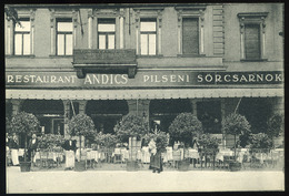 Hungary   BUDAPEST Ca 1910 Andics Pilsen Restaurant Vintage Postcard - Hungary