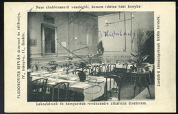 BUDAPEST 1915. FludorovitsIstván Vendéglője, Saskör!! Régi Képeslap. "Nem Chablonszerű Vendéglői,hanem Izletes Ház - Hongarije