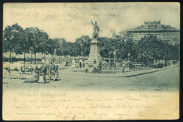 Hungary  BUDAPEST 1899 Petőfi Statue, Horse Carrige, Rare Vintage Postcard - Hungary