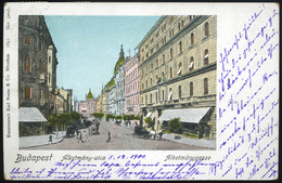 BUDAPEST 1900. Alkotmány Utca, Régi Képeslap , 5*1f Bérmentesítéssel  /  BUDAPEST 1900 Alkotmány St. Vintage Pictu - Used Stamps