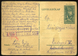 DÉDABISZTRA Romania Hungary WW2 1944 Censored Stationery From Jewish Work Camp To Budapest - Covers & Documents