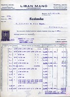 Liban Manó Fakereskedő, Régi Fejléces, Céges Számla 1932. /  Liban Manó Wood Trader Vintage Letterhead Corp Bill Judaica - Andere & Zonder Classificatie