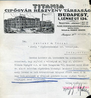 Titánia Cipőgyár ,régi Fejléces, Céges Levél 1928.  /  Titánia Shoe Factory Vintage Letterhead Corp Letter 1928 - Other & Unclassified