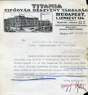 Titánia Cipőgyár ,régi Fejléces, Céges Levél 1928.  /  Titánia Shoe Factory Vintage Letterhead Corp Letter 1928 - Autres & Non Classés