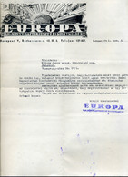 Európa Könyvkiadó ,régi Fejléces, Céges Levél 1941.  /  Európa Publisher Vintage Letterhead Corp Letter 1941 - Andere & Zonder Classificatie