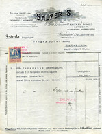 Salzer S.  ,régi Fejléces, Céges Levél 1924.  /  Salzer S. Vintage Letterhead Corp Letter 1924 - Andere & Zonder Classificatie