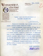 Wodianer és Fiai Kiadó és Nyomda, Régi Fejléces, Céges Levél 1921.  /  Wodianer And Sons Publisher And Printing Ho - Zonder Classificatie