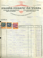 Fehér Ferenc és Társa  ,régi Fejléces, Céges Számla 1924.  /  Fehér Ferenc And Partner, Vintage Letterhead Corp Bi - Unclassified