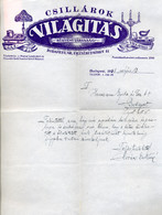 Világítás Rt  ,régi Fejléces, Céges Levél 1921.  /  Lighting JSC Vintage Letterhead Corp Letter 1921 - Zonder Classificatie