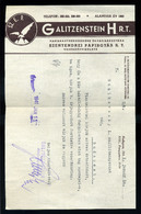 Galitzenstein H. Papírgyár ,régi Fejléces, Céges Levél 1941.  /  Galitzenstein H. Paper Factory Vintage Letterhead - Zonder Classificatie