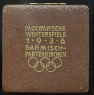 SPORT WINTER OLYMPICS 1936 Garmisch-Partenkirchen, Numbered Participant's Badge In Original Box. Rare And Perfect! - Andere & Zonder Classificatie