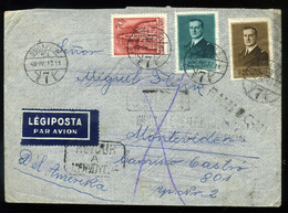 HUNGARY 1940. Interesting, Retour Airmail Cover To Uruguay! - Brieven En Documenten