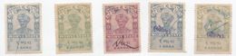 MORVI  State  1A TO 8A 5 Court Fee & Revenue  Stamps Type 9  # 04725  FD  Inde Indien  India Fiscaux Fiscal - Morvi