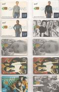 10-CARTES+PUCE-BRITISH TELECOM-5£/10£/20£-SERIE-VETEMENTS GAP-UTIL-TBE-RARE - Verzamelingen