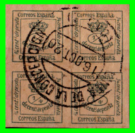 ESPAÑA PRIMERA REPUBLICA  4/4  DE PESETA   DOS BLOQUES - Used Stamps