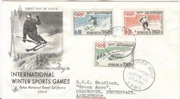 Togo FDC With 3 Stamps  Ice Hockey, Bobsleigh And Skiing - Winter 1960: Squaw Valley