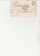 LETTRE TAXEE-CHIFFRES TAXES 25  AVEC DOUBLE TRAIT NOIR -CAD LYON 11 OCT 1850 - 1859-1959 Storia Postale