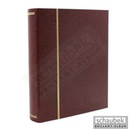 Schaubek Rb-1121 Universal-Folienblattalbum Attaché Für FDC Mit 20 Blatt Fo-112 Mit 2 Taschen 220x145 Mm Rot - Large Format, Black Pages