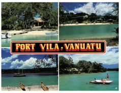 (PF 695) Vanuatu - Port Vila 4 Views (with Stamp At Back Of Card) - Vanuatu