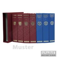 Schaubek Dsp858 Screw Post Binder Cloth With Golden Country Embossing And Coat Of Arms Republika Srpska Krajina Blue - Large Format, Black Pages