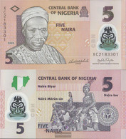 Nigeria Pick-number: 38b Uncirculated 2009 5 Naira - Nigeria